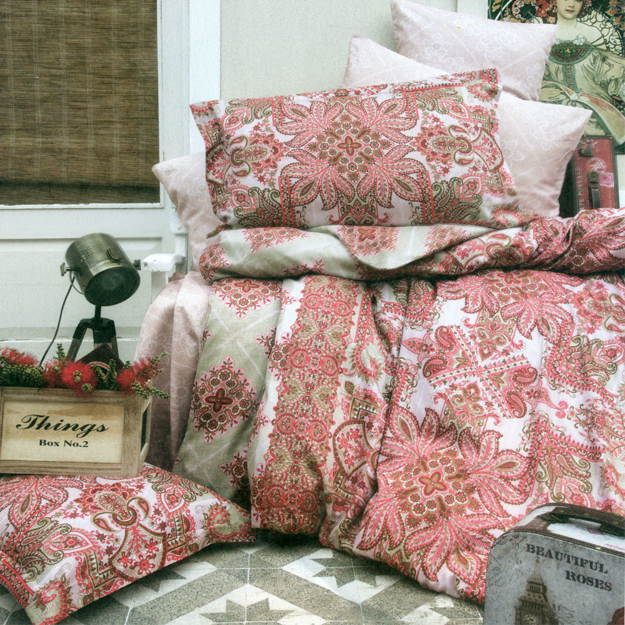 Picture of Family Bed Coverlet Set, Printed Cotton Touch 70% Cotton Single 2Pieces Size 160 x 240  model 155