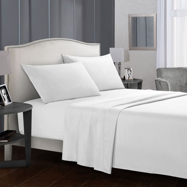 Picture of BedNHome Fitted bed sheet set- White 140 cm