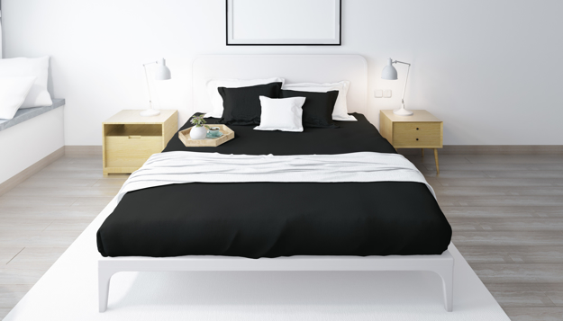 Picture of BedNHome Fitted bed sheet set- Black 200 cm
