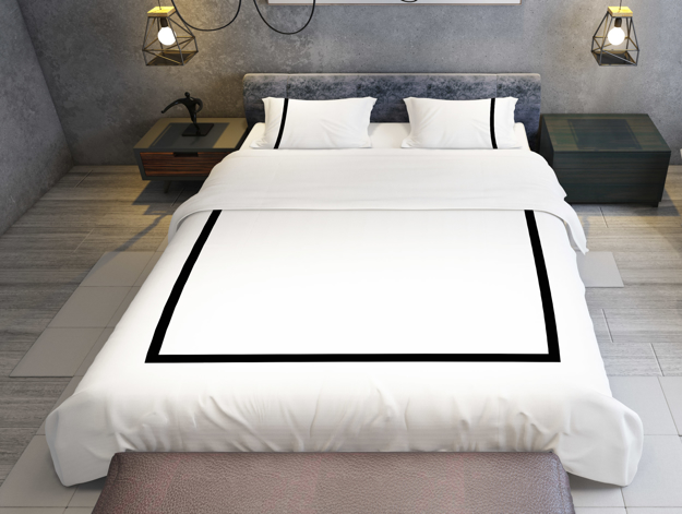 Picture of BedNHome Decorative White duvet cover, Inner Border Design Single