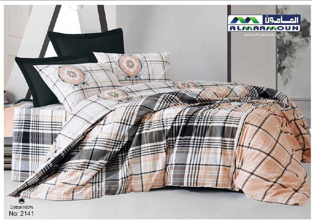 Picture of Al Maamoun Bed Sheet Set single Plain 2 Beds 4 Pieces 100% Cotton Size 180x240 model 2141