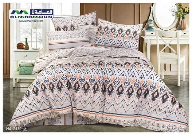 Picture of Al Maamoun Coverlet Set 100% Cotton Plain 2 Pieces Size  240x180 model 2139